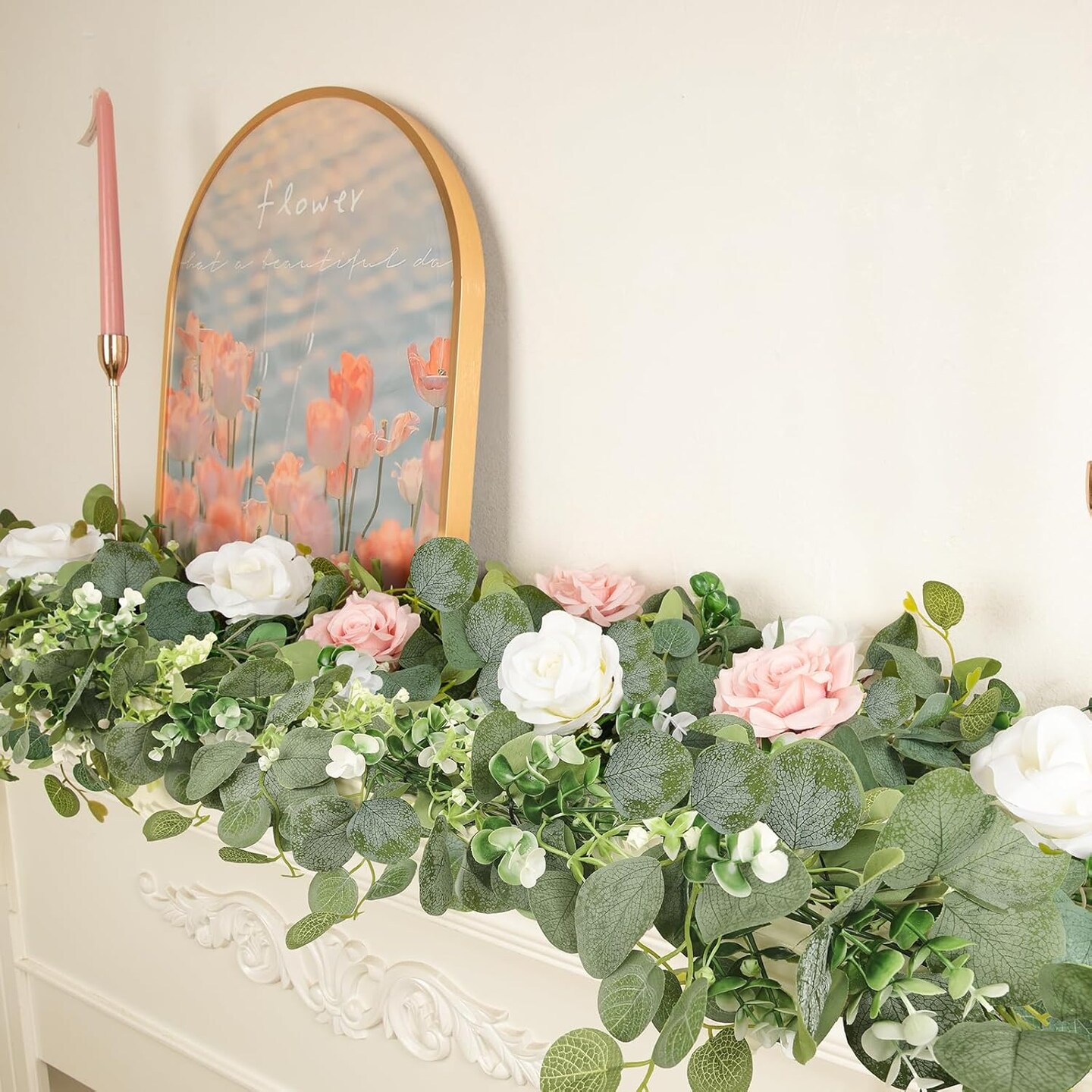 2 Pack Artificial Eucalyptus Garland with Lights (Green)