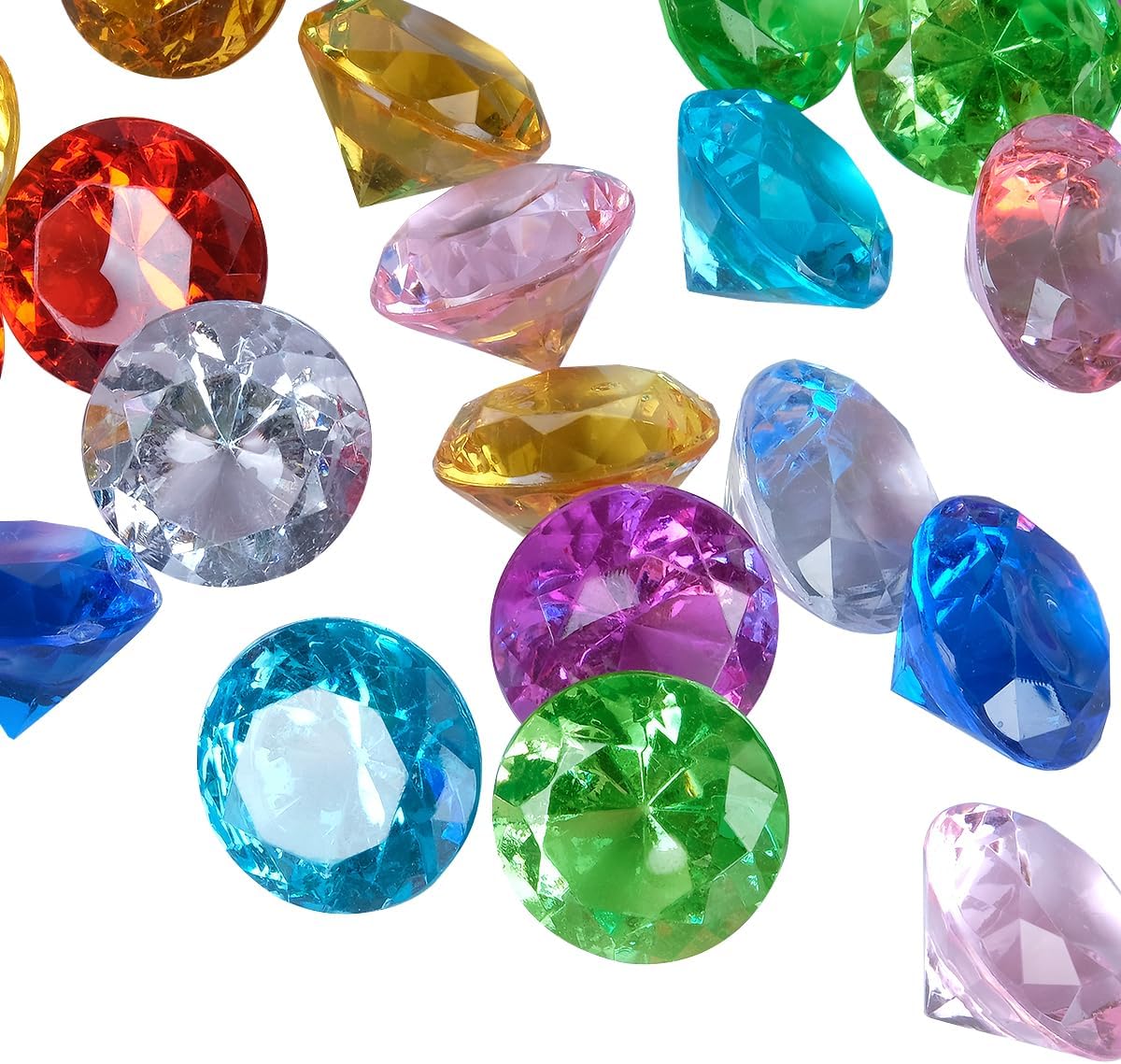 240pcs ¾ Inch Multicolor Faux Diamonds – Acrylic Crystal Gems for Table Scatters, Wedding, Party, Birthday, Easter & DIY Crafts