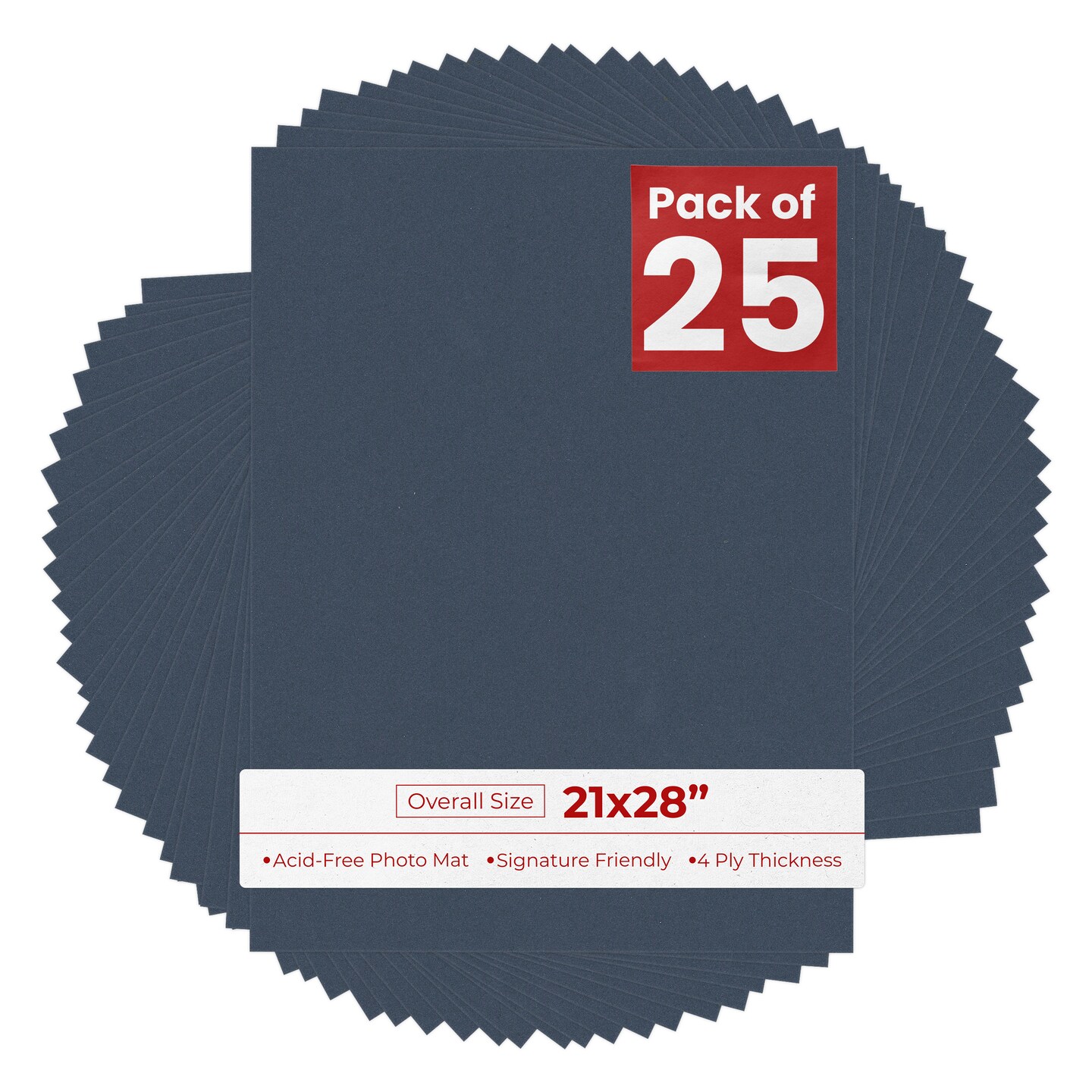 21x28 Navy Blue 21x28 Uncut Mat Board - Blank Sheets, No Opening, Color: Blue ...