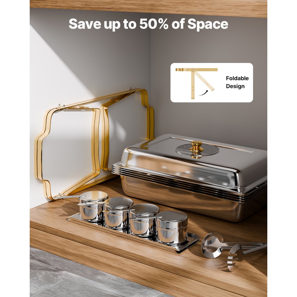 8 Qt Buffet Chafing Dish Stainless Steel Rectangular Server with Lid