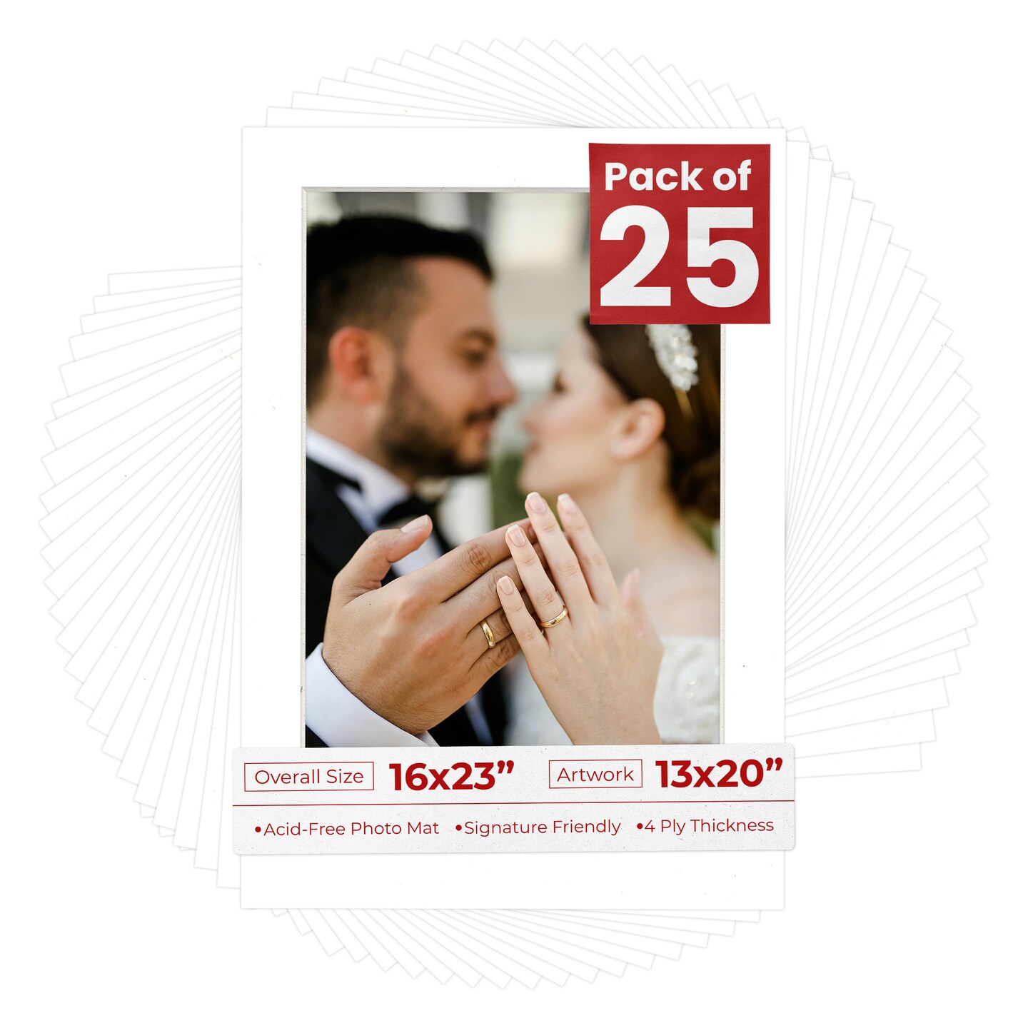 Off White Pebble Mat Board for 16x23 Frames - Fits 13x20 Photos, Color ...