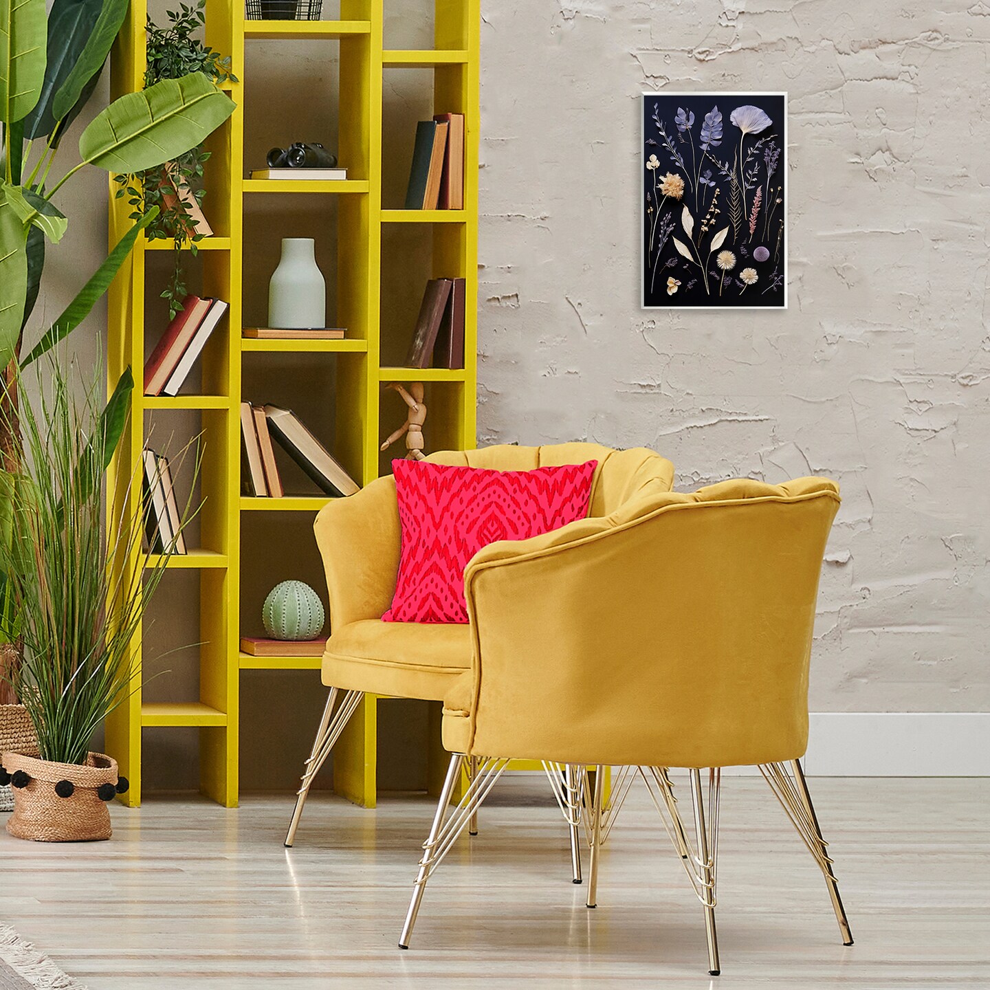 Stupell Industries Various Sprigs on Black Wall Plaque Design by Heidi Kuntz