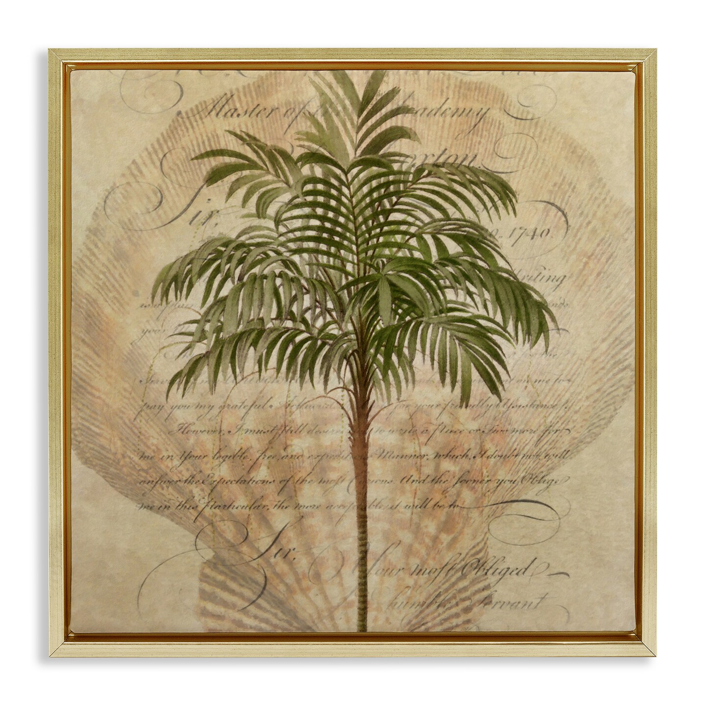 Stupell Industries Subdued Tropics Palm Floating Frame, design by Steve Hunziker