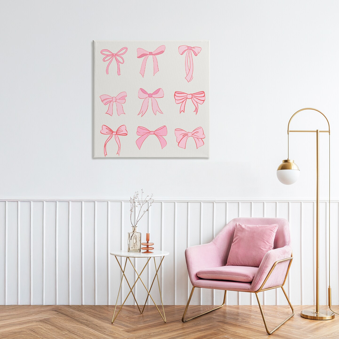 Stupell Industries Pink Coquette Ribbons Canvas, design by Emily Navas