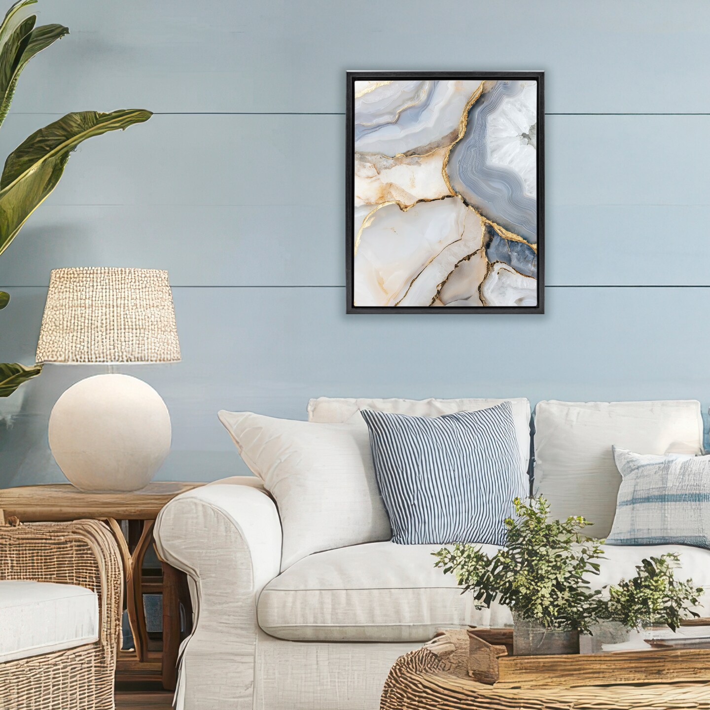 Stupell Industries White And Gray Geode Floating Frame, design by Svetlana Aleynikova
