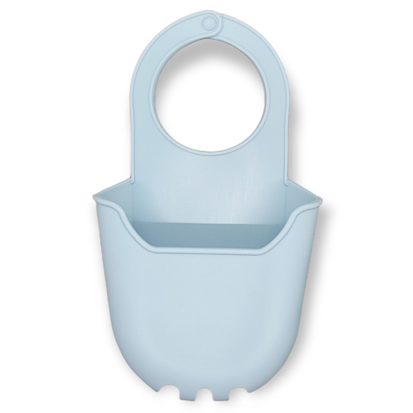 Handy Housewares Hanging Silicone Sink Caddy - For Kitchen or Bath, Hangs From Faucet, Helps Dry Sponges, Loofahs, Razors, Soap