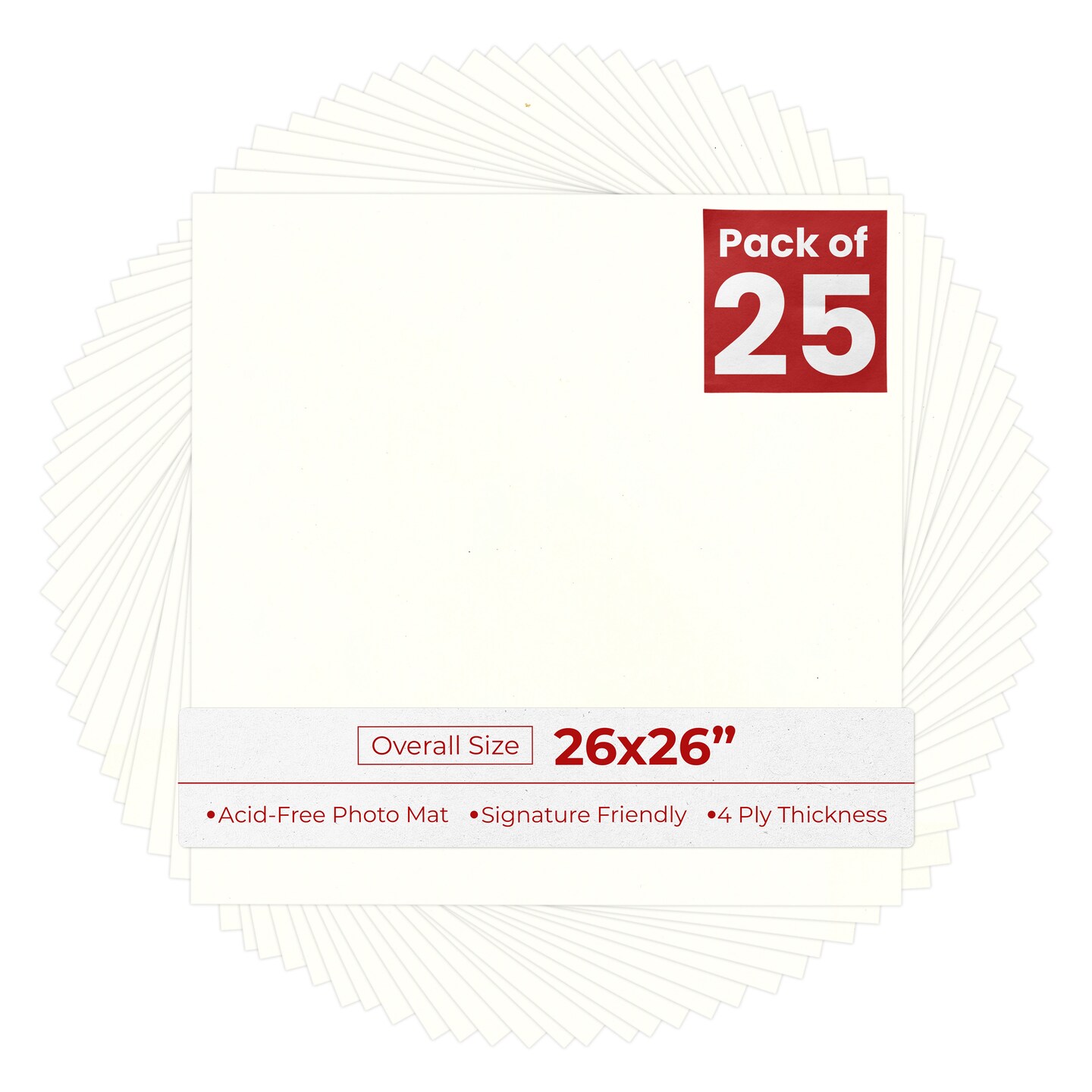 Antique White 26x26 Uncut Mat Board - Blank Sheets, No Opening