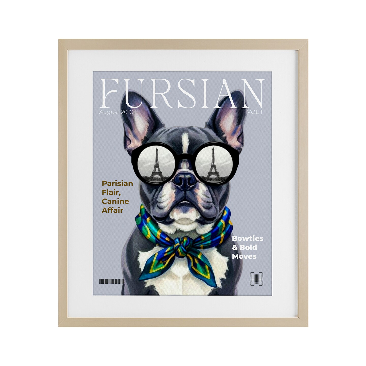 Stupell Industries Fursian Dog Fashion Magazine Framed Print Under Glass, design by A Barefoot Stylist