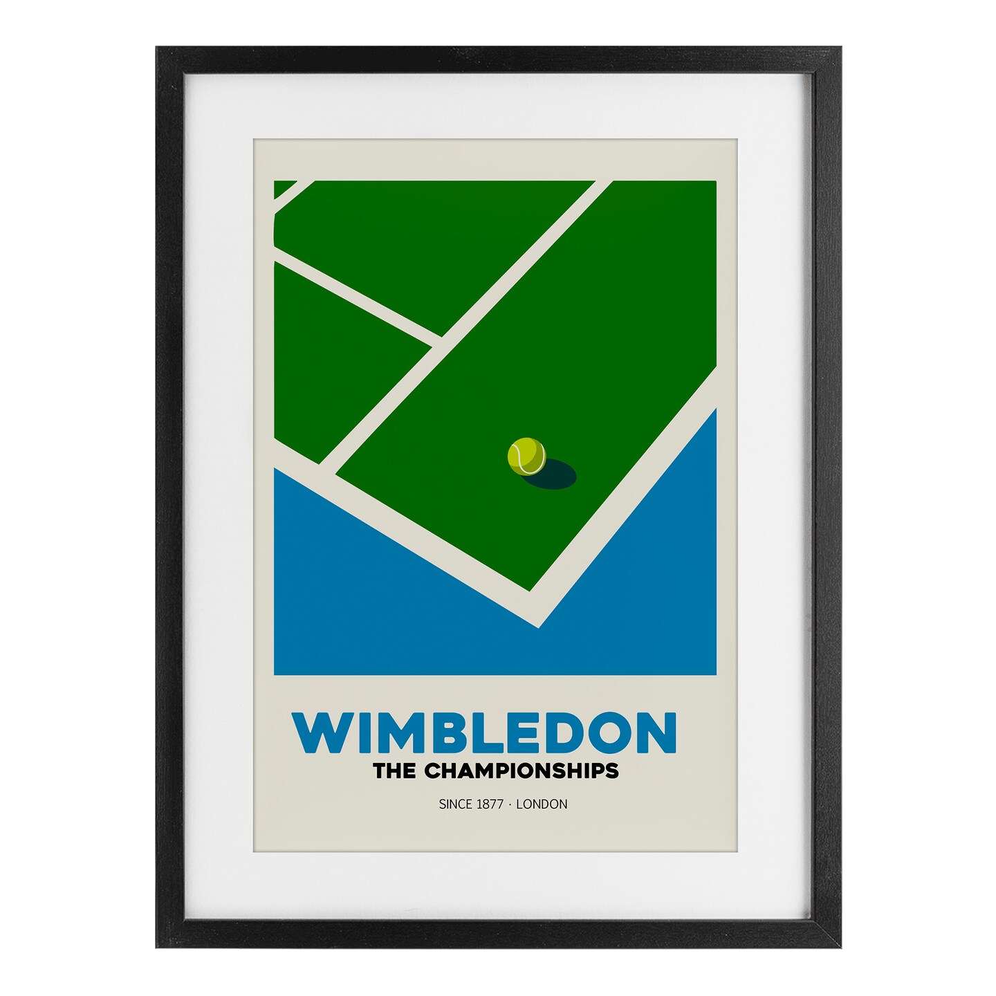 Stupell Industries Wimbledon Tennis Court Framed Print Under Glass, design by Andreas Magnusson