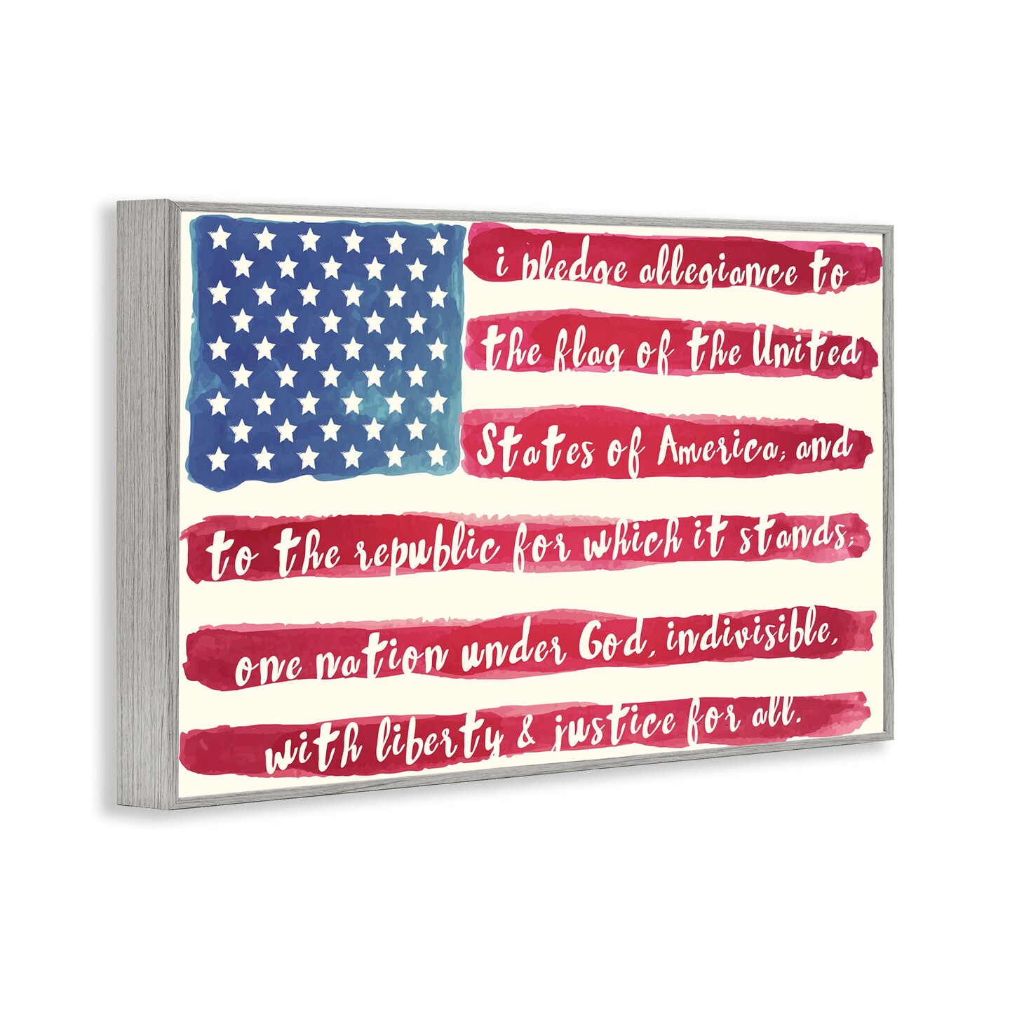 Stupell Industries Pledge Of Allegiance Flag Stripes Framed Giclee, design by Sophie 6