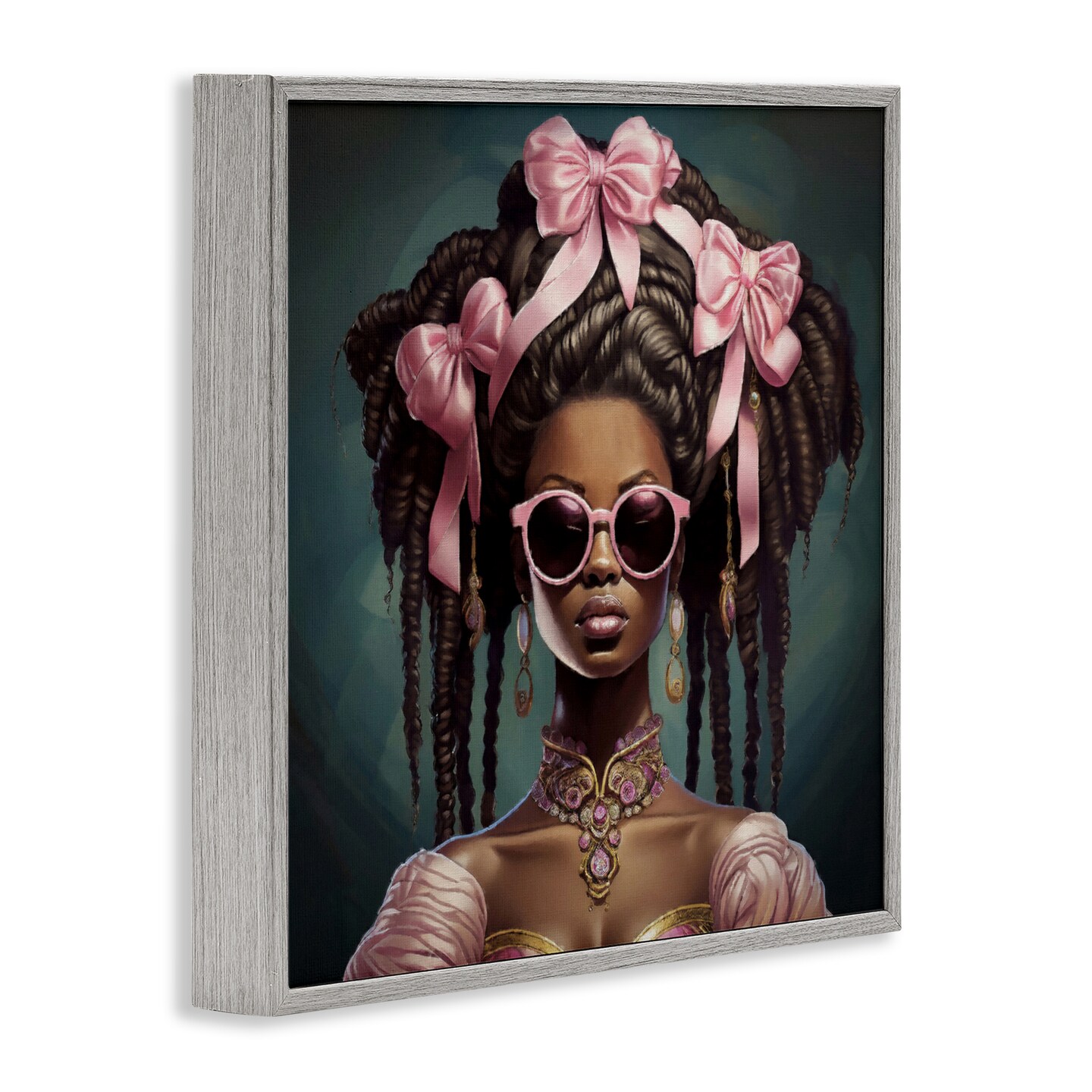 Stupell Industries Rococo Woman With Bows Framed Giclee, design by Grotto Studios