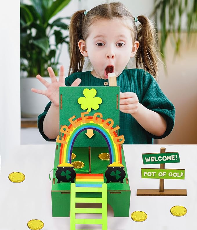 St Patricks Day Crafts for Kids: Leprechaun Trap DIY Kit Arts Toys Gifts for Classroom Activities Party Supplies Decorations - Style 5