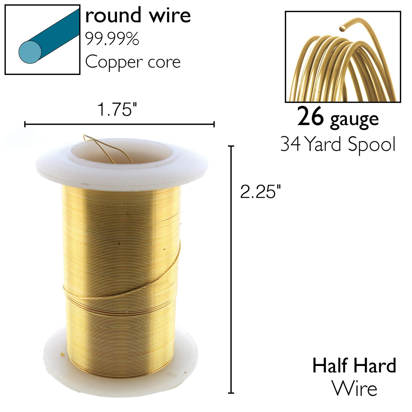 The Beadsmith Wire Elements Lacquered Tarnish-Resistant Copper Wire