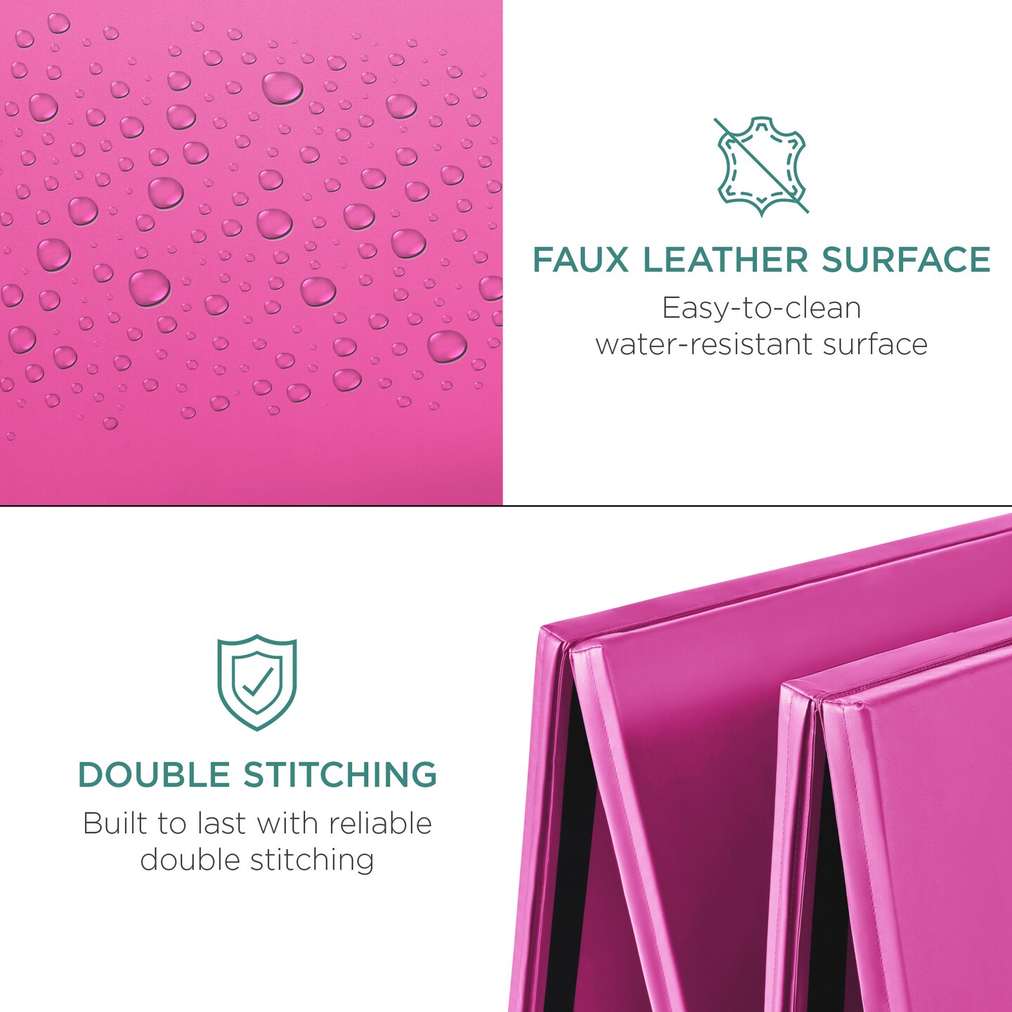 Best Choice Products 10ftx4ftx2in Folding Gym Mat 4-Panel w/ Carrying Handles & Folding Balance Beam