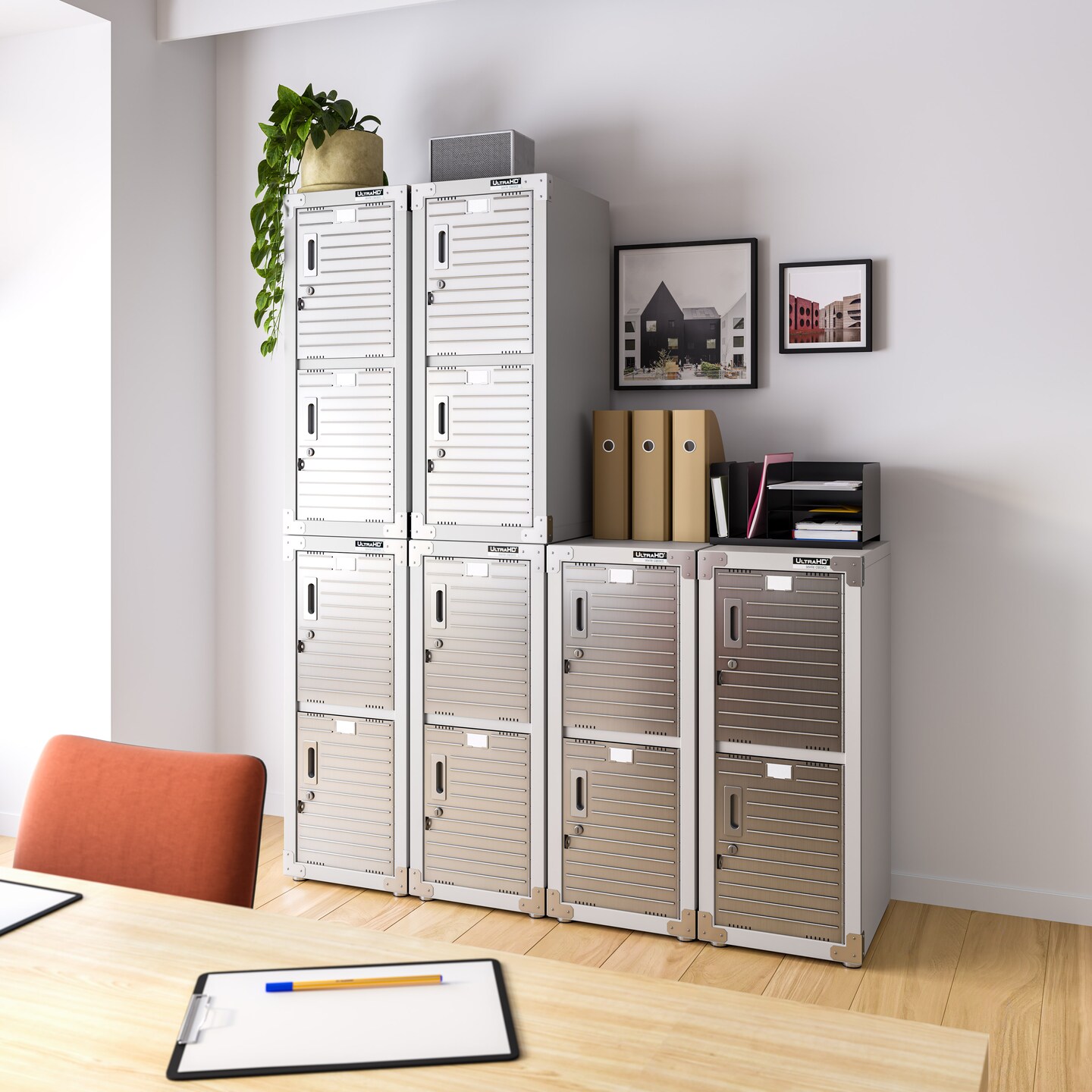 Seville Classics UltraHD 4-Door Stackable Locker Cabinet