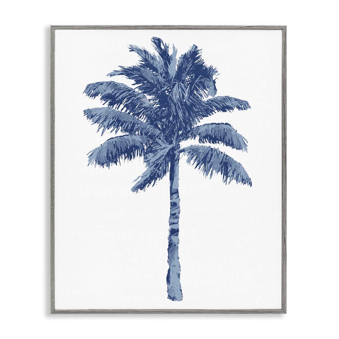 Stupell Industries Modern Palm Tree in Blue Framed Giclee By Kristen Drew
