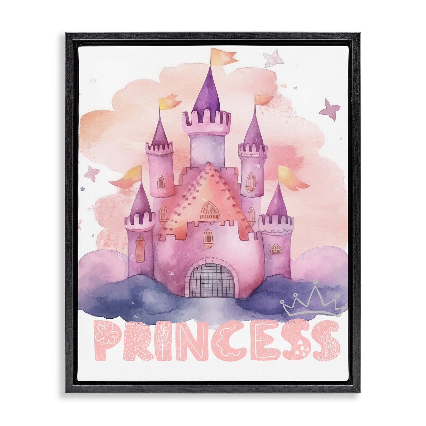 Stupell Industries Pastel Princess Castle Floating Frame By Jesse Keith