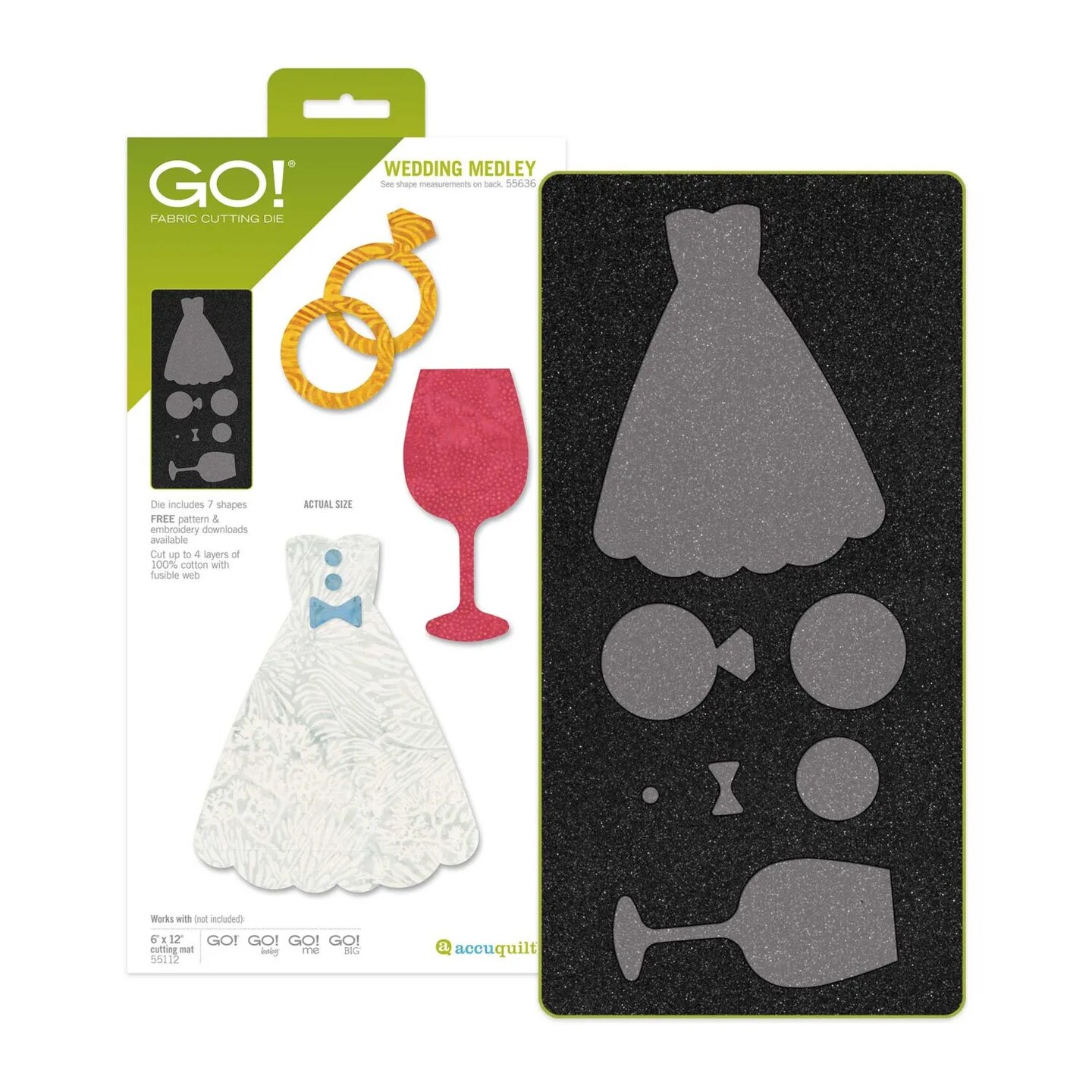 AccuQuilt GO! Wedding Medley Quilt Die for Fabric, Felt, Paper & Craft Projects