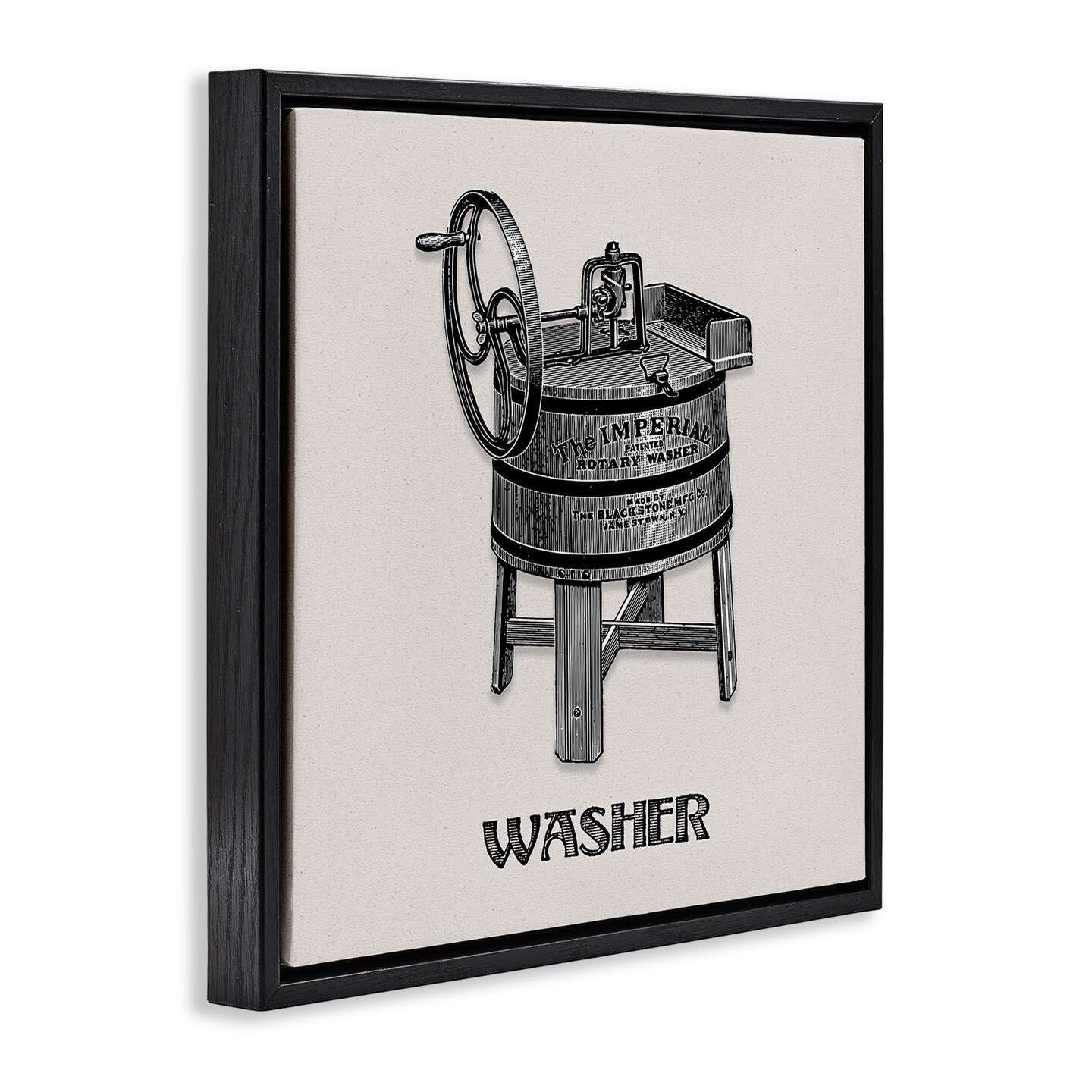 Stupell Industries Antique Rotary Washer Floating Frame Design by Val Rhodes