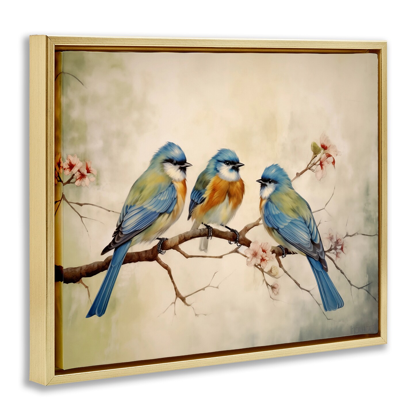 Stupell Industries Bird Trio on Branch Floating Frame Design by Arlington Prints