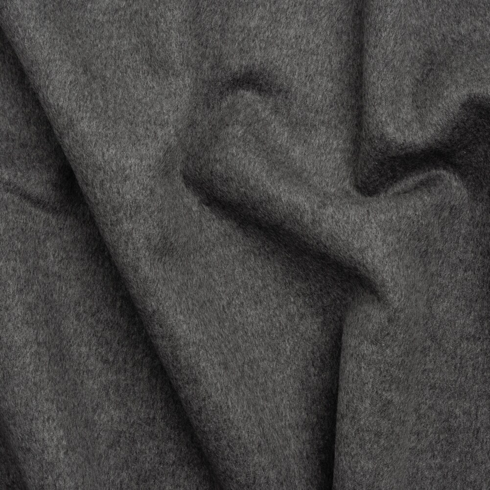 1 Yard Virgin Wool and Cashmere Double Cloth Coating - Heathered Smoke - Astana Collection