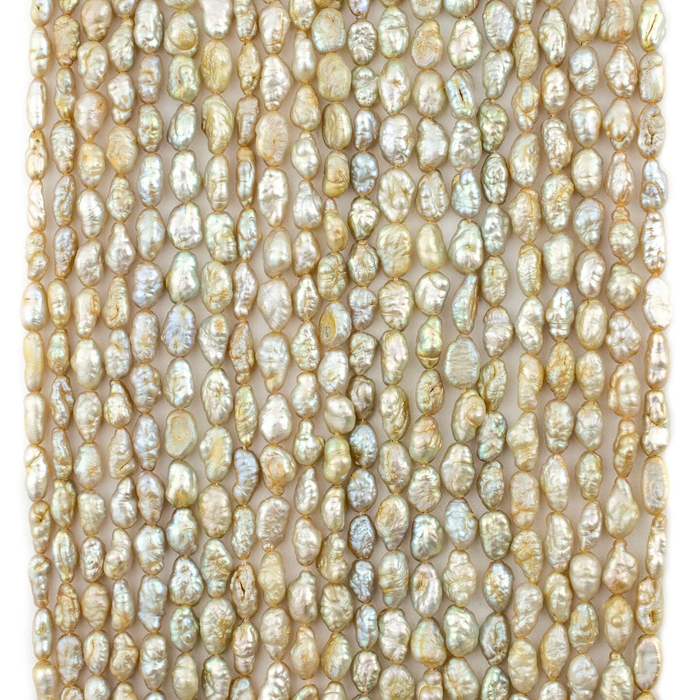 The Bead Chest Vintage Japanese Rice Pearl Beads: Authentic Craft Beading Supplies | Yellow | Full Strand