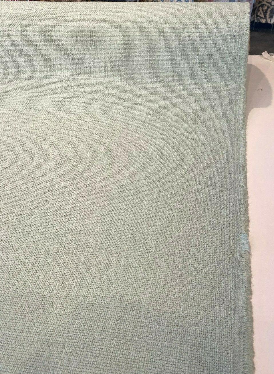 1 Yard Upholstery Chenille Fabric Talbot Seafoam Green Linen Railroaded 92% Polyester 8% Linen 54 Inch Width