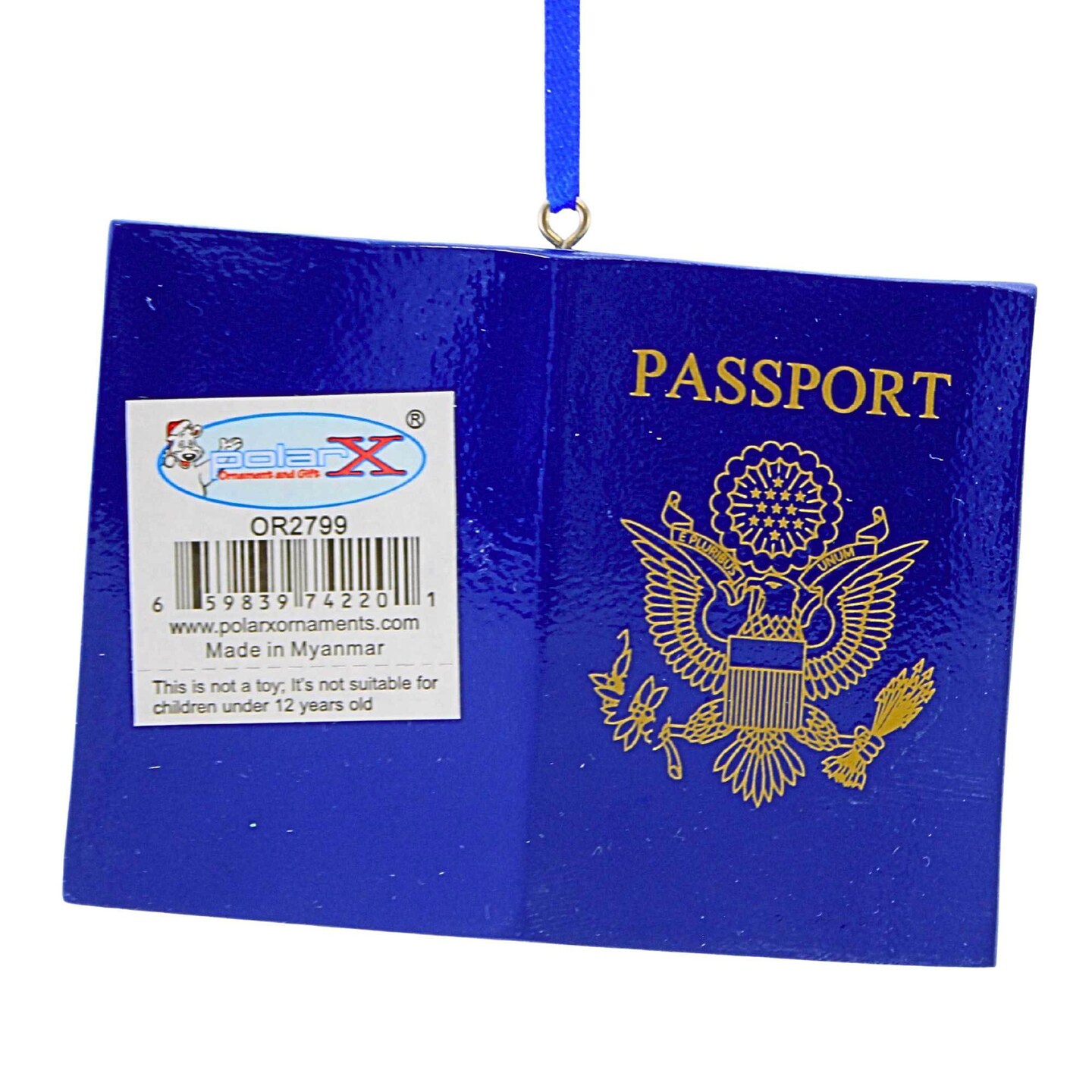Polarx 2.5 Inch Passport Christmas Tree Ornament , Travel Globetrotters