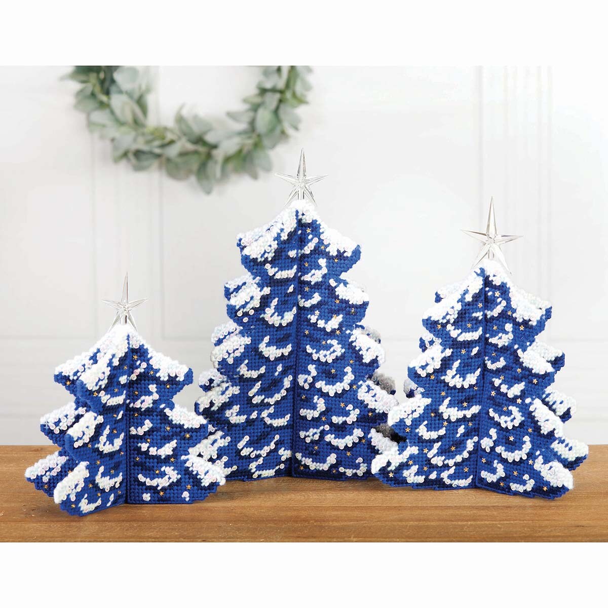 Herrschners Wintertime Pines Shelf Sitters Plastic Canvas Kit