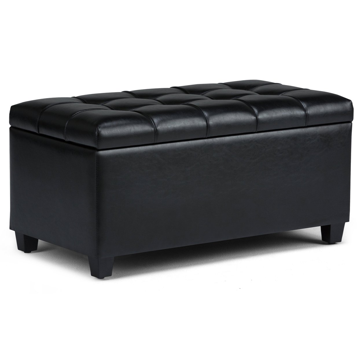 Simplihome Sienna 34"Rectangle Lift Top Storage Ottoman Bench , Transitional