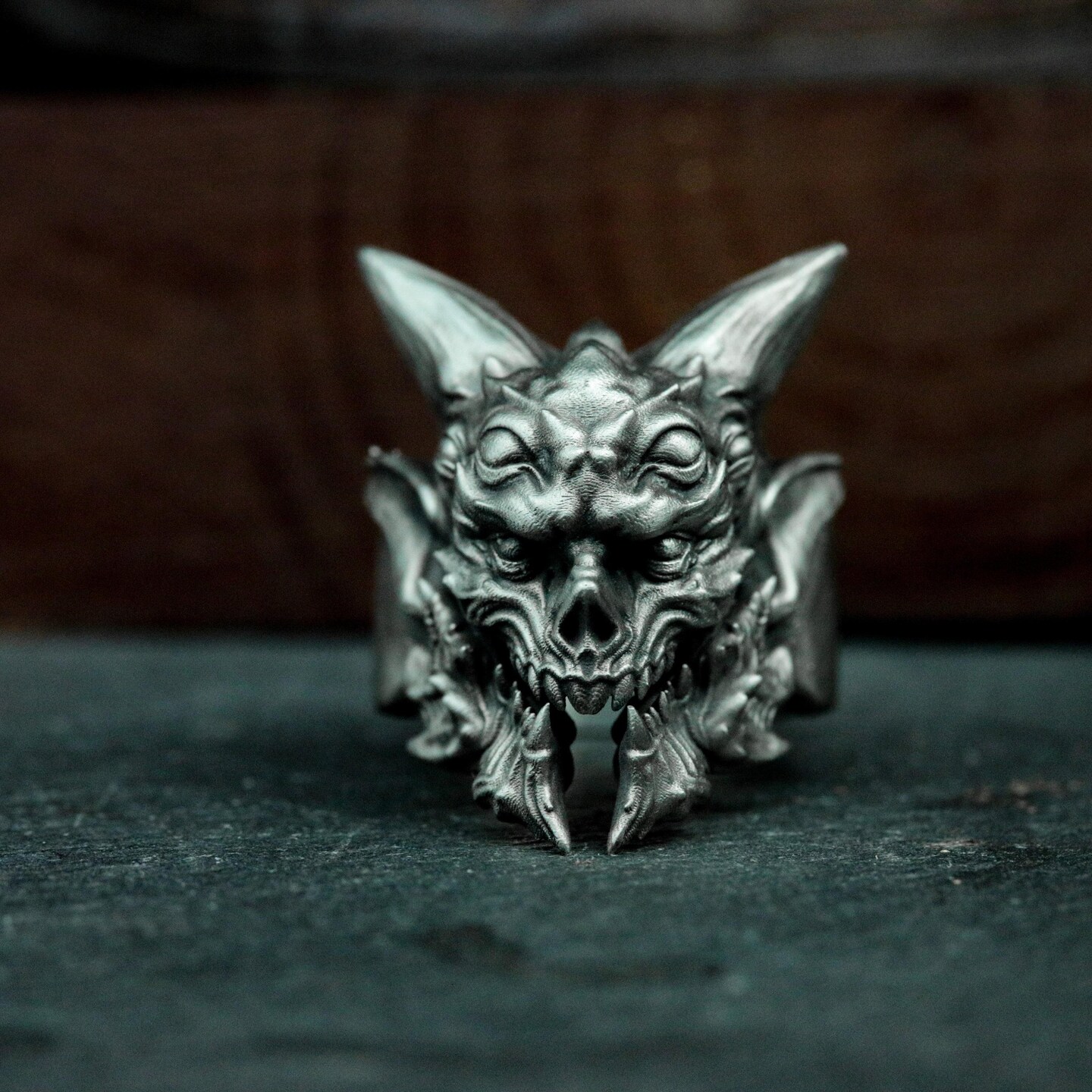 Demon Face Ring - 925 Silver Handmade | MakerPlace by Michaels