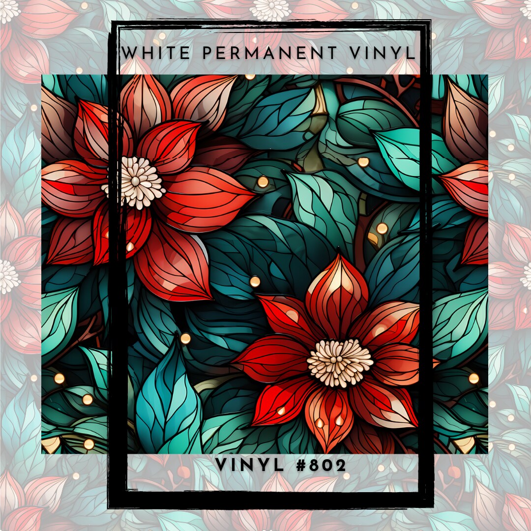 #802- Classic Christmas Stained Glass 12x12 Pattern Vinyl