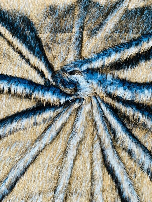 1 Yard Two Tone Husky Faux Fur Fabric Soft High Pile for Blankets Decor Costumes 58-60 inches Width