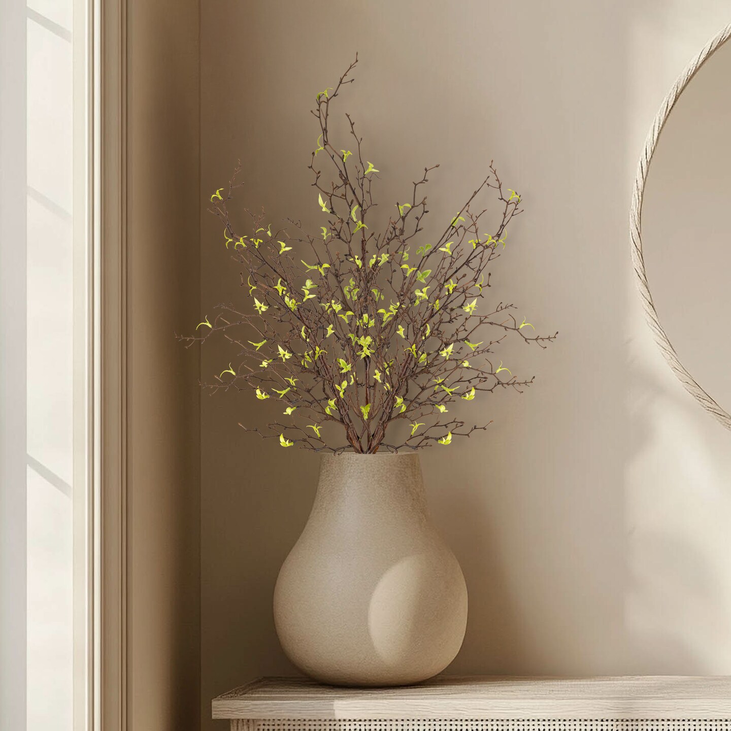 Northlight Curly Willow Artificial Sprays - 34" - Green - Set of 4