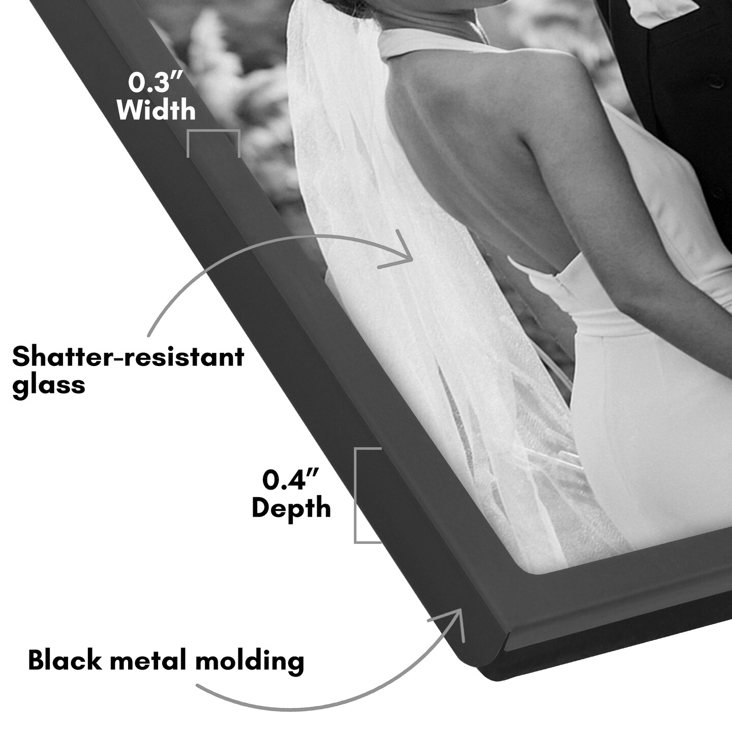Americanflat Hinged Picture Frame with Shatter-Resistant Glass - Modern Metal Picture Frame Displays Two Photos - Elegant Photo Frames for Tabletop Display