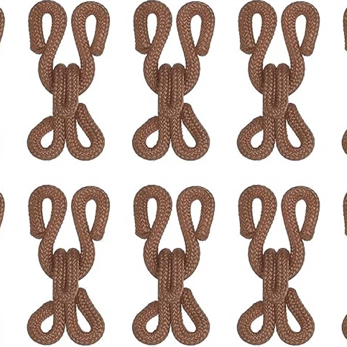 4 Jumbo Fabric Covered Hook and Eyes for Fur Jackets Brown Heavy Duty Closures