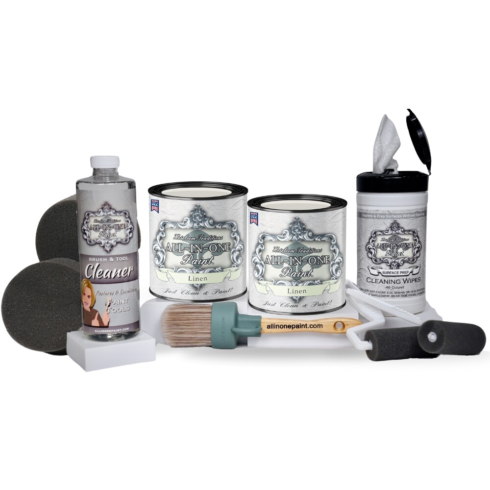 ALL-IN-ONE Paint by Heirloom Traditions, 2 Quart Cabinet Paint Bundle and Tool Kit