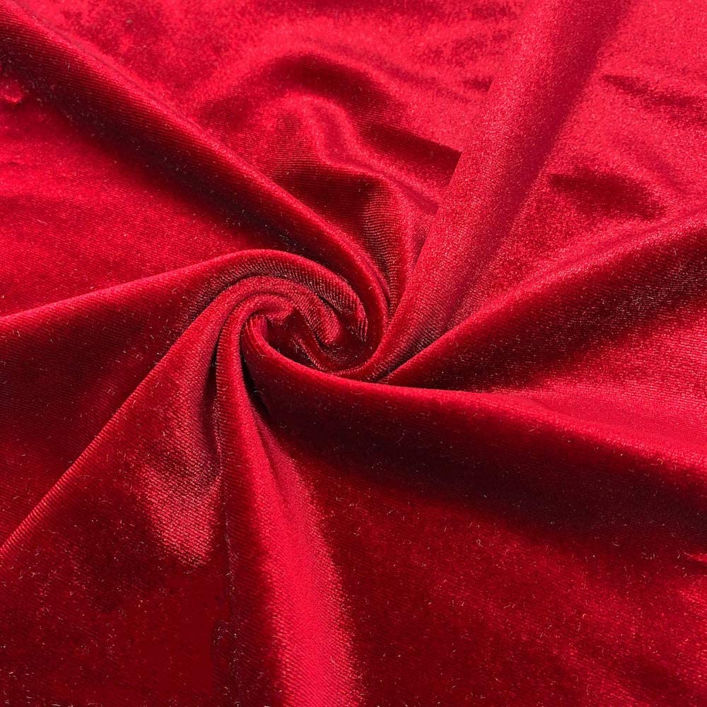 1 Yard Stretch Velvet Fabric Soft Silky 4 Way Stretch Polyester Spandex for Apparel and Decorations 58/60″ Width