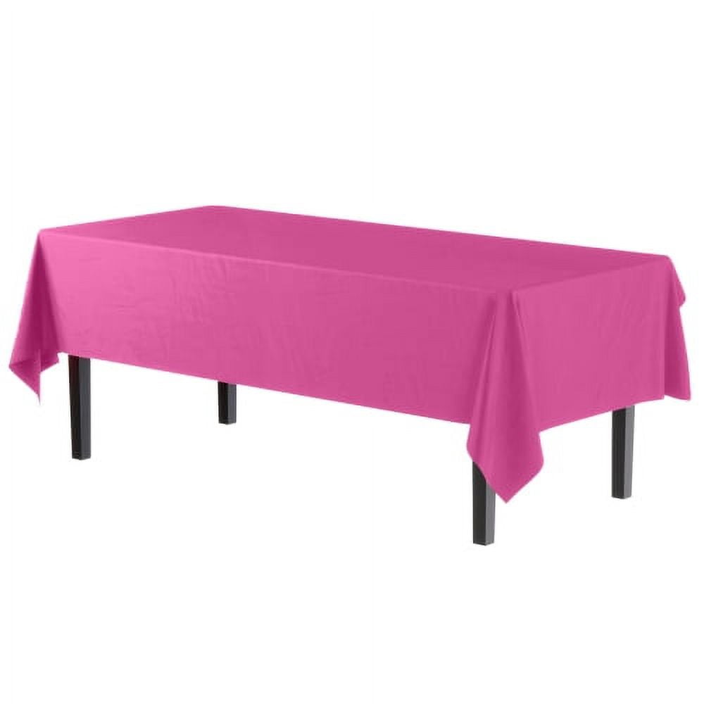 Exquisite 12-Pack Premium Plastic Tablecloth 54in. x 108in. Rectangle Plastic Table Cover
