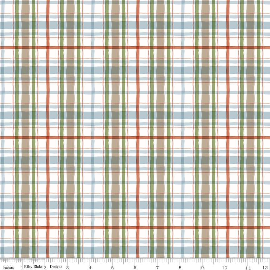 Fabric Riley Blake Snowy Plaid Santa's Tree Farm by the Quarter Yard ...