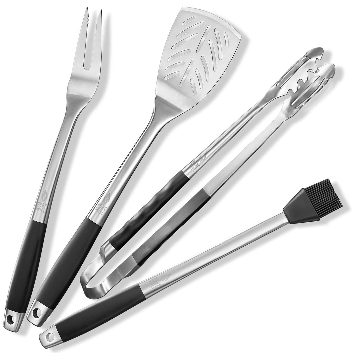 Pure Grill 4-Piece&#xA0;Stainless Steel BBQ Tool Utensil Set - Professional Grade Barbecue Accessories