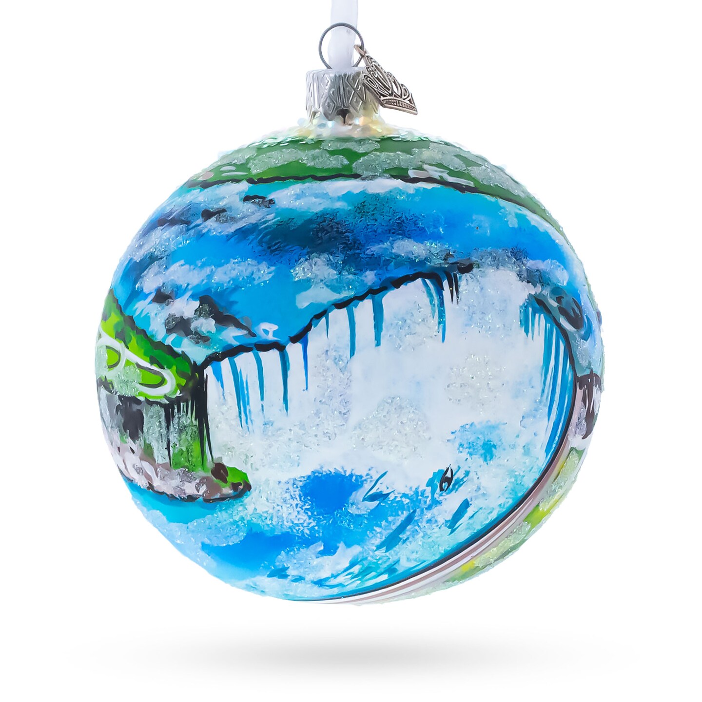 Niagara Falls, Canada USA Glass Ball Christmas Ornament 4 Inches