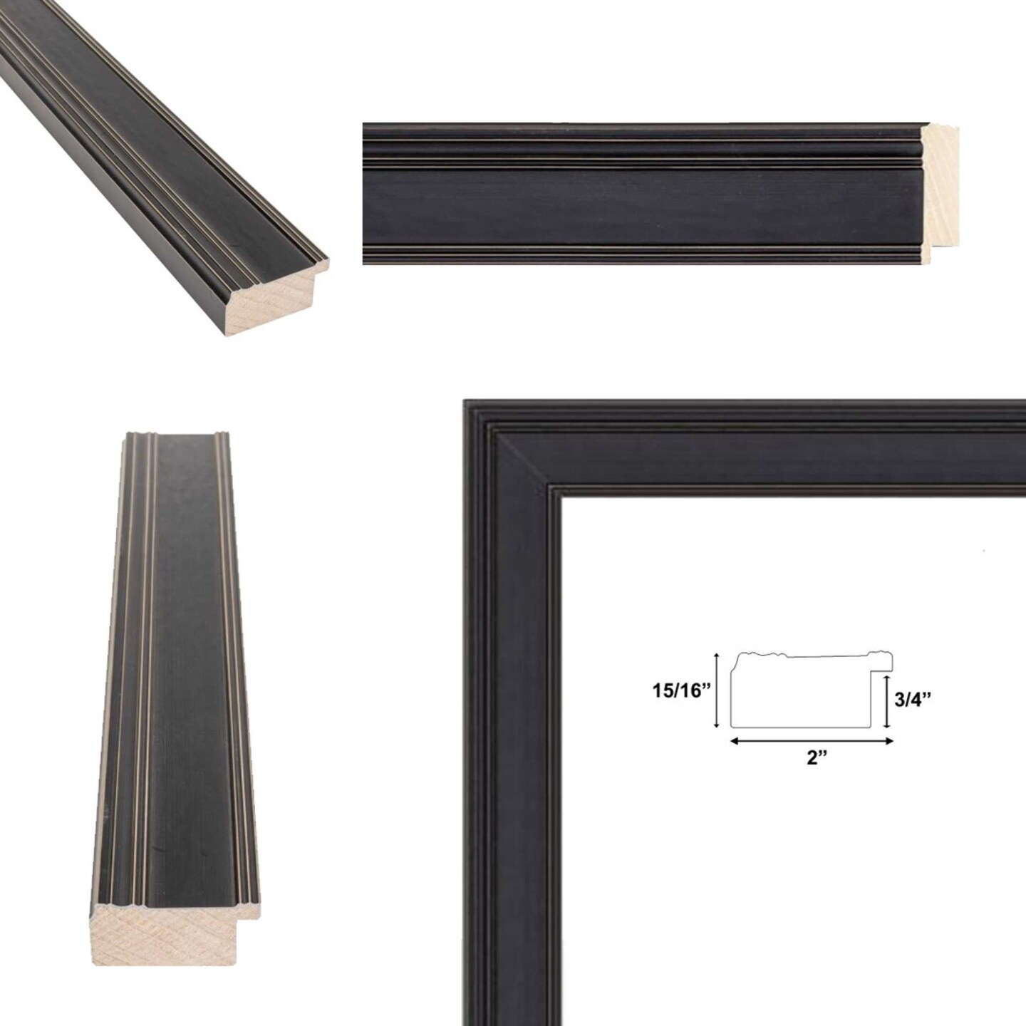 Black Hammered Flat Picture Frame 30x40 frame