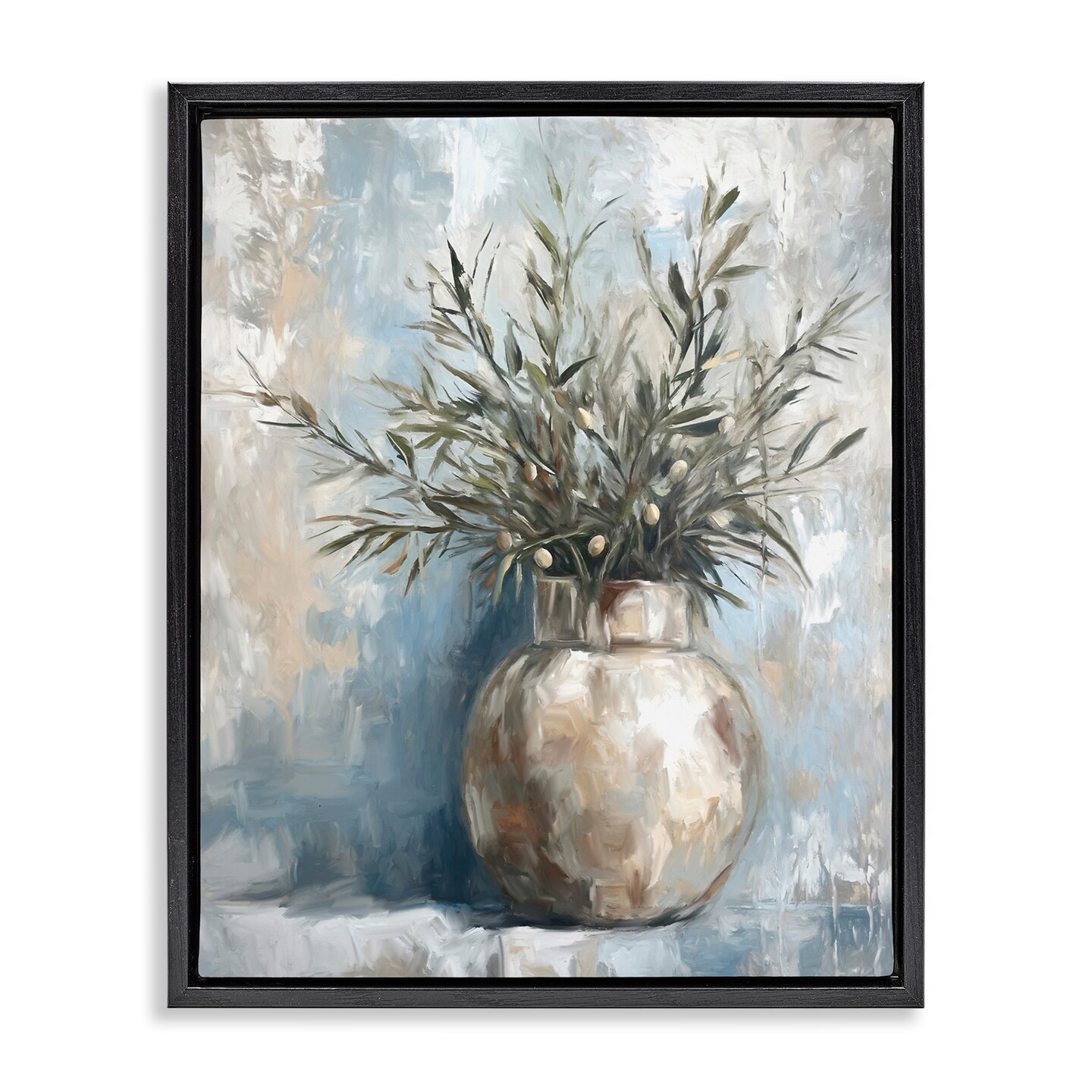 Stupell Industries Potted Olive Branches Floating Frame Design By Ramona Murdock