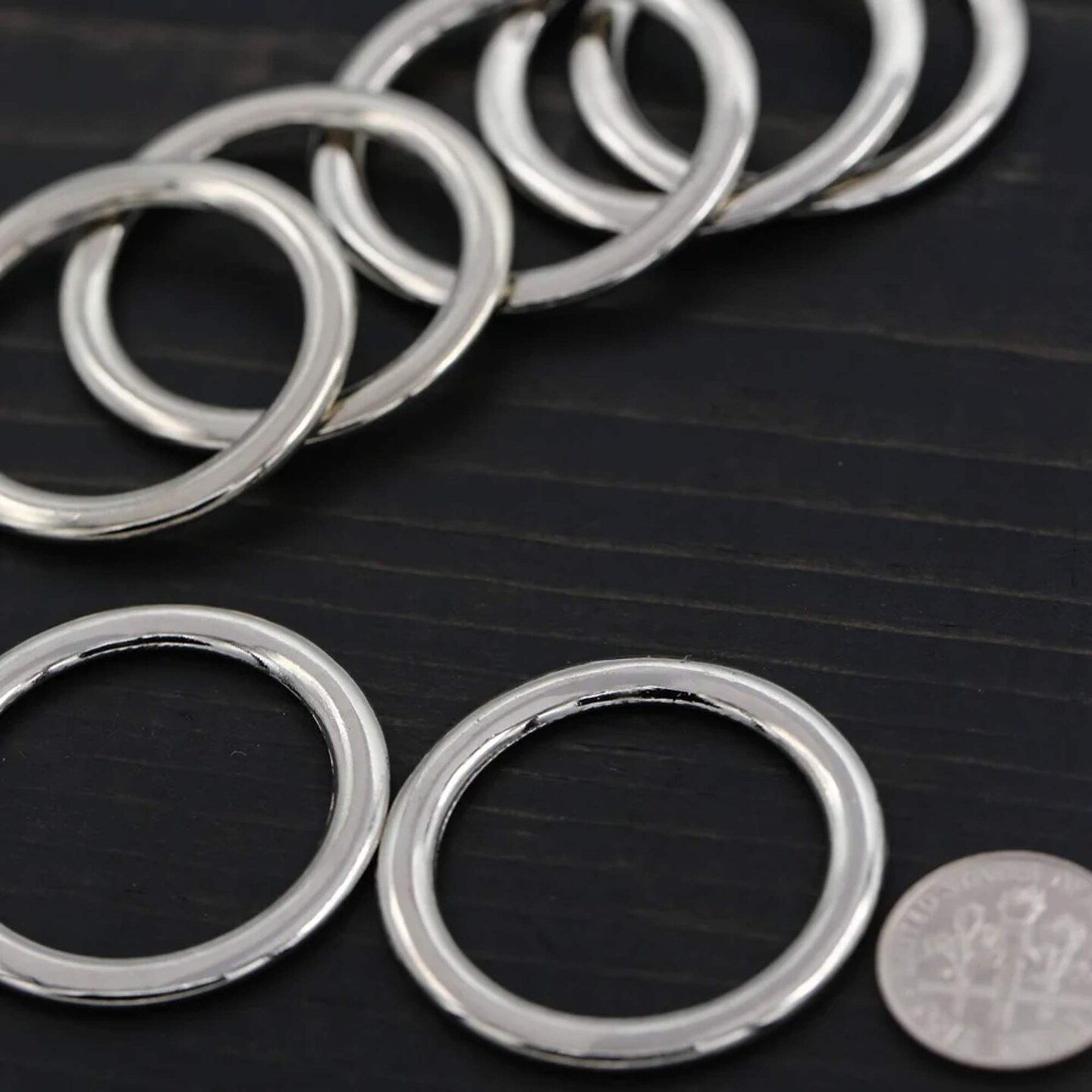 4 Pieces 1 Inch Silver Metal Rings Durable Nickel Rings for Purse Hardware