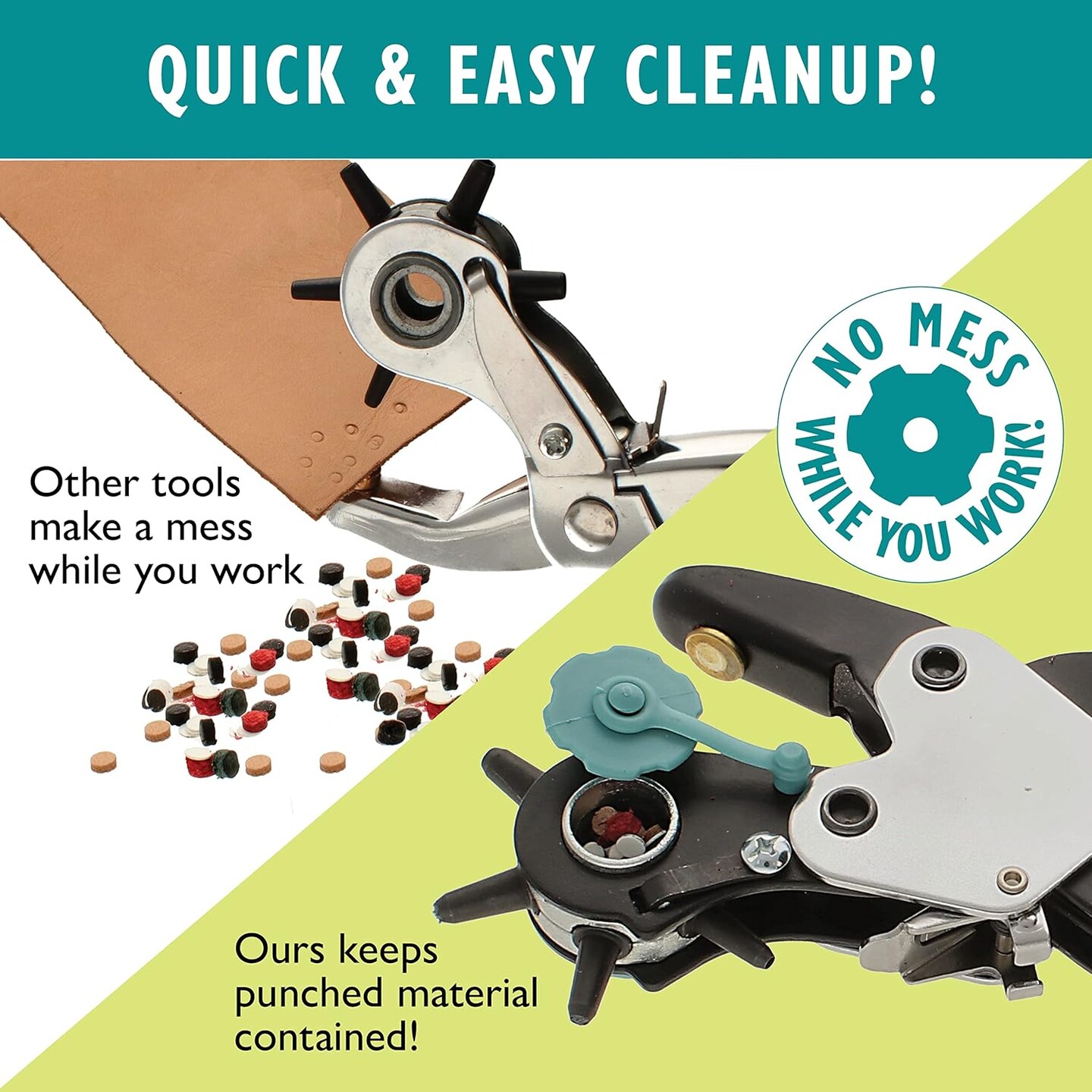 The Beadsmith Rotating Ergonomic Leather Hole Punch, Six Hole-Size Options, Leather Crafts and Jewelry-Making Supplies