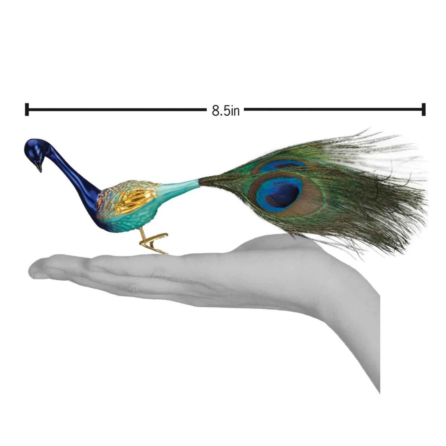 Old World Christmas 3.5 Inch Magnificent Peacock Tree Ornament , Grandeur Royalty Clip-On