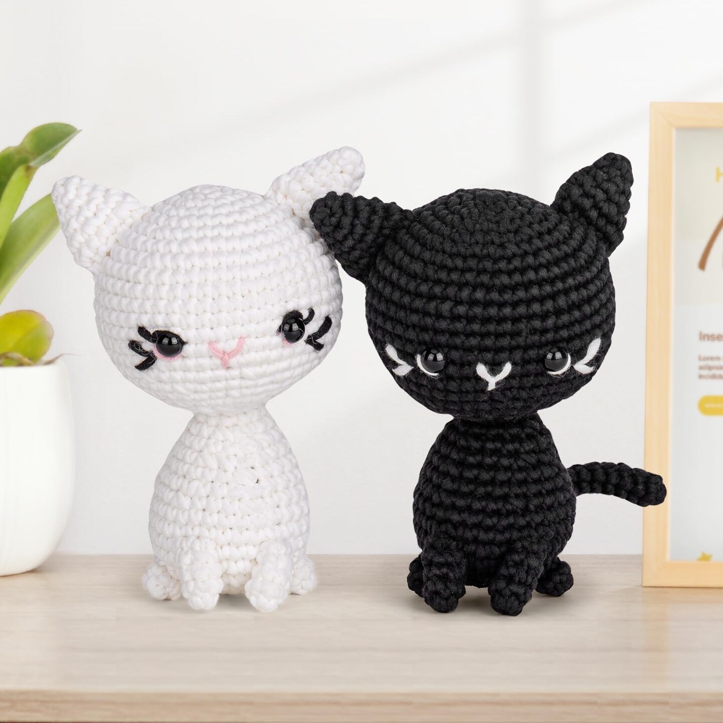 Crochet Kit for Beginners, Crochet Starter Kit with Step-by-Step Video Tutorials, Crochet Animal Kits for Adults Kids, DIY Craft Supplies (Magical Cats)