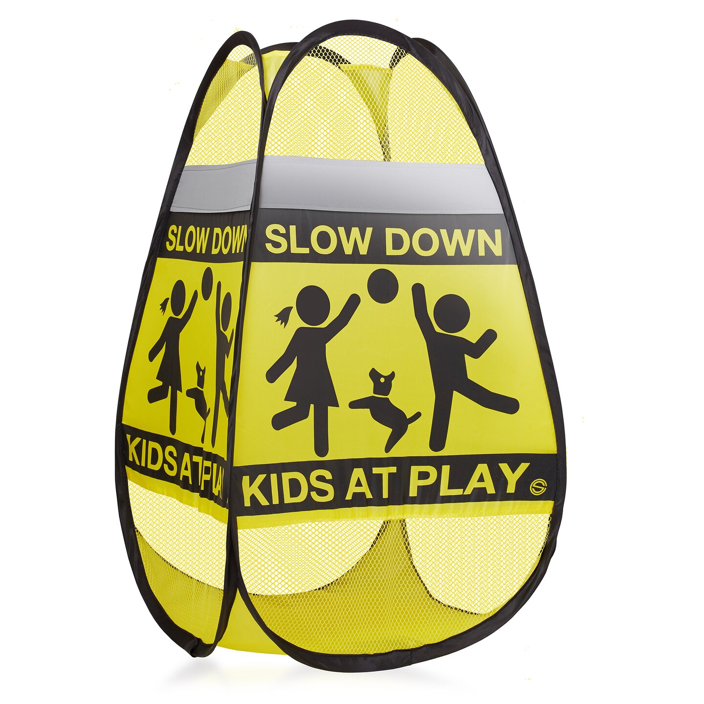 Dryser 3-Pack Caution Slow Down Kids at Play Safety Signs with Reflective Tape - 24&#x22; Yellow Pop-up Children at Play Signs