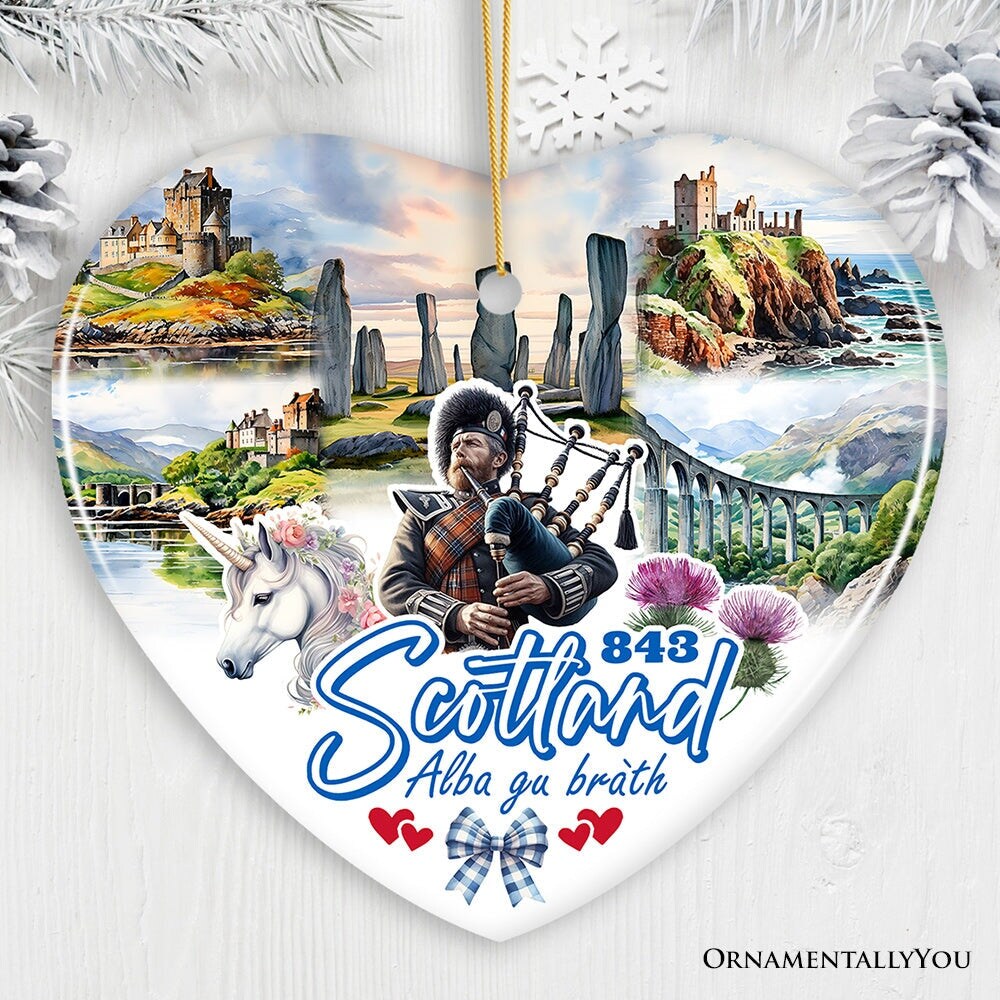 Enchanting Scotland Christmas Ornament, Celtic Culture and Heritage Edinburgh Souvenir and Gift